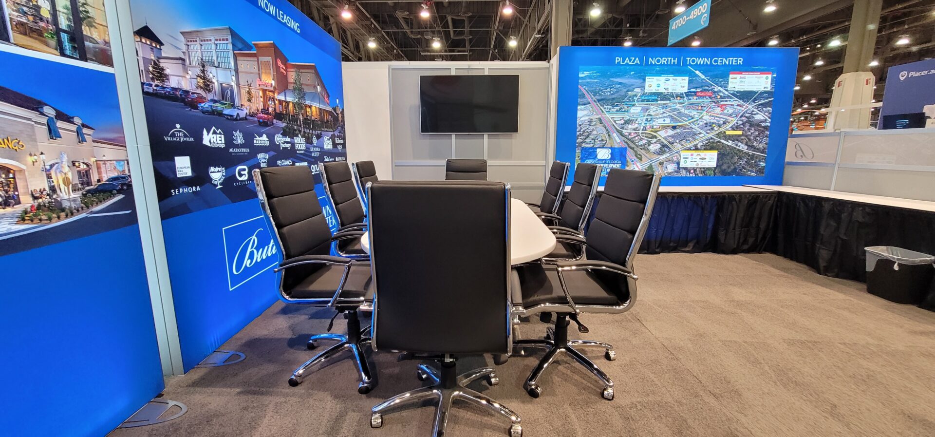 Office chairs and conference table for the event